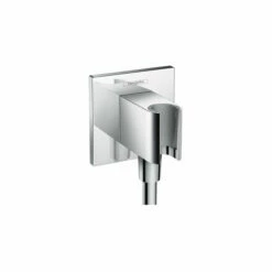 Hansgrohe 26486001 Wall Outlet Square With Handshower Holder In Chrome