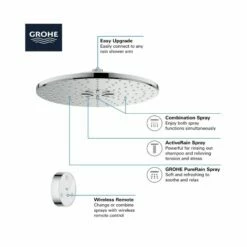 Grohe 26644000 Rainshower 1.75 GPM 310 Smartconnect Shower Head With Remote In StarLight Chrome -AF SUPPLY Sales Store 26644000 5