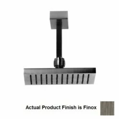 Gessi 26651#149 Rettangolo Ceiling Mounted Adjustable Shower Head With Arm In Finox