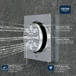 Grohe 26745000 Rainshower Aqua 0.9 GPM 2-Spray Square Body Jet Spray In StarLight Chrome 25 Grohe 26745000 Rainshower Aqua 0.9 GPM 2-Spray Square Body Jet Spray In StarLight Chrome -AF SUPPLY Sales Store 26745000 11