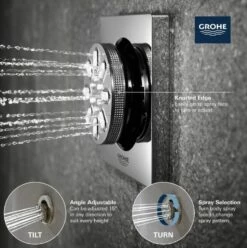 Grohe 26745000 Rainshower Aqua 0.9 GPM 2-Spray Square Body Jet Spray In StarLight Chrome 23 Grohe 26745000 Rainshower Aqua 0.9 GPM 2-Spray Square Body Jet Spray In StarLight Chrome -AF SUPPLY Sales Store 26745000 14