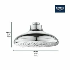 Grohe 26789000 Rainshower Smartactive Shower Head, 6-1/2" - 3 Sprays, 1.75 GPM In Starlight Chrome -AF SUPPLY Sales Store 26789000 16