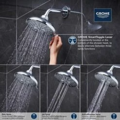Grohe 26789000 Rainshower Smartactive Shower Head, 6-1/2" - 3 Sprays, 1.75 GPM In Starlight Chrome -AF SUPPLY Sales Store 26789000 17