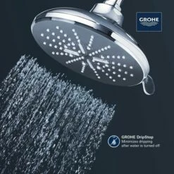 Grohe 26789000 Rainshower Smartactive Shower Head, 6-1/2" - 3 Sprays, 1.75 GPM In Starlight Chrome -AF SUPPLY Sales Store 26789000 18