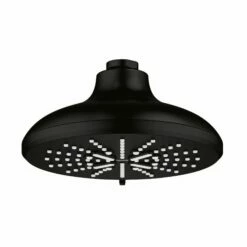 Grohe 267892430 Rainshower SmartActive 1.75 GPM 3-Spray Patterns 6.5" Round Wall Mount Fixed Shower Head In Matte Black (Shower Arm Sold Separately) -AF SUPPLY Sales Store 267892430 1 1