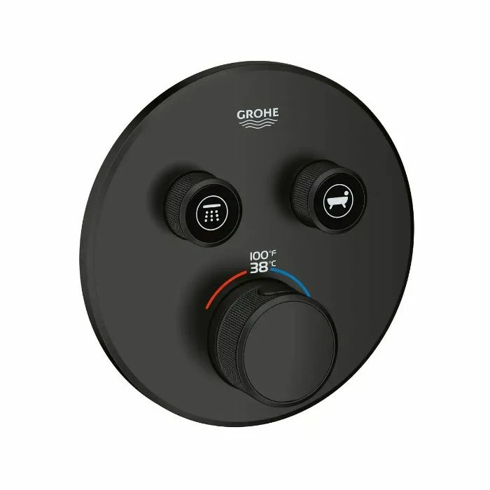 Grohe 291372430 Grohtherm 7.7 GPM Smart Control Dual Function 1-Handle Thermostatic Trim With Control Module In Matte Black (Valve Not Included) (Rough-in Sold Separately) 3 Grohe 291372430 Grohtherm 7.7 GPM Smart Control Dual Function 1-Handle Thermostatic Trim With Control Module In Matte Black (Valve Not Included) (Rough-in Sold Separately)