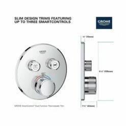 Grohe 291372430 Grohtherm 7.7 GPM Smart Control Dual Function 1-Handle Thermostatic Trim With Control Module In Matte Black (Valve Not Included) (Rough-in Sold Separately) 11 Grohe 291372430 Grohtherm 7.7 GPM Smart Control Dual Function 1-Handle Thermostatic Trim With Control Module In Matte Black (Valve Not Included) (Rough-in Sold Separately) -AF SUPPLY Sales Store 291372430 3