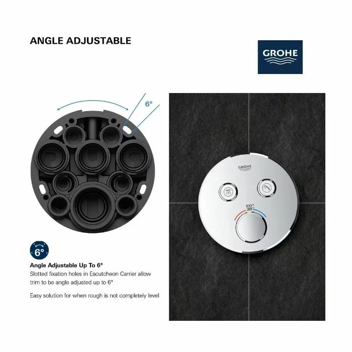 Grohe 291372430 Grohtherm 7.7 GPM Smart Control Dual Function 1-Handle Thermostatic Trim With Control Module In Matte Black (Valve Not Included) (Rough-in Sold Separately) 8 Grohe 291372430 Grohtherm 7.7 GPM Smart Control Dual Function 1-Handle Thermostatic Trim With Control Module In Matte Black (Valve Not Included) (Rough-in Sold Separately) - Image 6