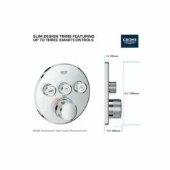 Grohe 291382430 Grohtherm 9.5 GPM Smart Control Triple Function 1-Handle Thermostatic Trim Kit With Control Module In Matte Black (Rough-in Sold Separately) -AF SUPPLY Sales Store 291382430 3