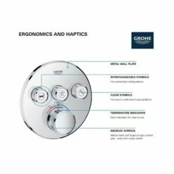 Grohe 291382430 Grohtherm 9.5 GPM Smart Control Triple Function 1-Handle Thermostatic Trim Kit With Control Module In Matte Black (Rough-in Sold Separately) -AF SUPPLY Sales Store 291382430 4