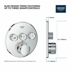 Grohe 29138GN0 Grohtherm Smartcontrol Triple Function Thermostatic Valve Trim In Brushed Cool Sunrise -AF SUPPLY Sales Store 29138gn0 4