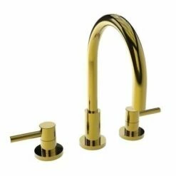 Newport Brass 1500/03N East Linear Double Handle Widespread Lavatory Faucet With Metal Lever Handles (L, Polished Brass