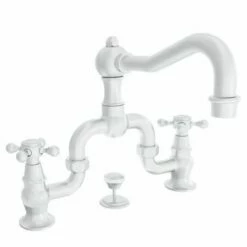 Newport Brass 930B/15S 930B Chesterfield Double Handle Widespread Lavatory Faucet With Me, Satin Nickel