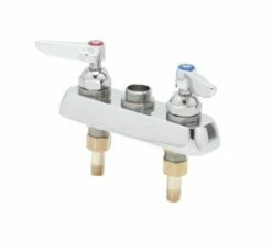 T&S Brass B-1100-LN Deck Mount Workboard Faucet With 3-1/2-Inch Centers, Lever Handles And 1/2-Inch Npt Male Inlets