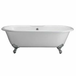 Barclay CTDRN-WH-SN Duet 67" X 31" Soaking Bathtub Kit Finish: Brushed Nickel
