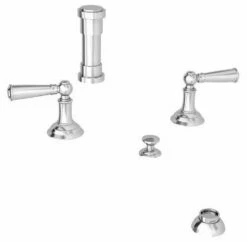 Newport Brass 2459/26 2459 Sutton Double Handle Widespread Bidet Faucet With Vacuum Brea, Polished Chrome