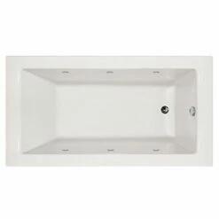 Hydro Systems SYD6030AWP-WHI-RH -WOV.SN Sydney Acrylic Tub With Whirlpool System (Right Hand Drain Included), White/Satin Nickel