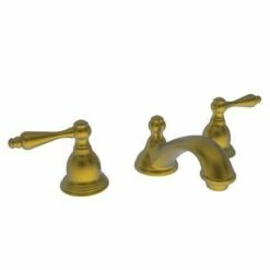 Newport Brass 850/10 Seaport Widespread Bathroom Faucet - Includes Metal Pop-Up Drain Assembly, Satin Bronze