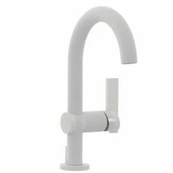 Newport Brass 2403/52 Matte White Priya Bathroom Faucet With Single Metal Lever Handle