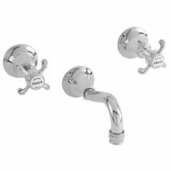 Newport Brass 3-1685/15S 3-1685 Virginia Double Handle Tub Faucet Trim With Metal Cross Han, Satin Nickel