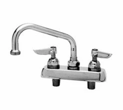 T&S Brass B-1100 Deck Mount Workboard Faucet With 3-1/2-Inch Centers, 6-Inch Swing Nozzle, Lever Handles