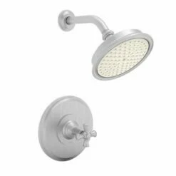 Newport Brass 3-2404BP/15S Aylesbury Single Handle Shower Valve Trim With Showerhead And Cross Handle, Satin Nickel