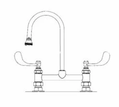 T&S Brass B-0322-04 TS Brass Deck Mounted Mixing Faucet, Chrome