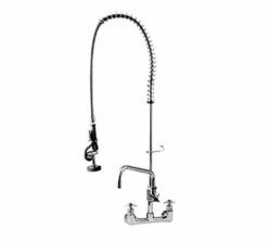 T&S Brass B-0287 Big-Flo Pre-Rinse Unit 8-Inch Wall Mount 12-Inch With Add-On Faucet Spray Valve