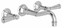 Newport Brass 3-2471/26 3-2471 Double Handle Wall Mounted Bathroom Faucet With Metal Lever, Polished Chrome