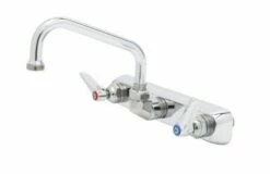 T&S Brass B-1125 Workboard Faucet, Wall Mount, 8-Inch Centers, 6-Inch Swing Nozzle, Lever Handles