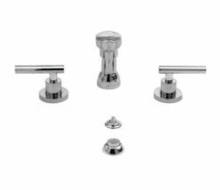 Newport Brass 999L/15S 999L East Linear Double Handle Widespread Bidet Faucet With Vacuum, Satin Nickel