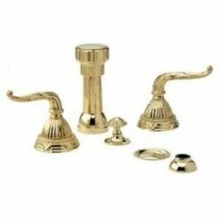 Phylrich K4137/025 K4137_025 - Ribbon & Reed Four Hole Bidet Set W/Vertical Spray In Polished Gold