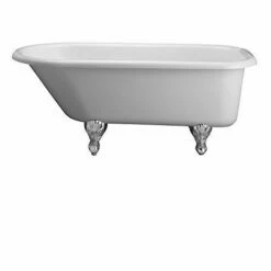 Barclay ADTR60-WH-CP Double Acrylic Roll Top Claw Foot Tub 60-Inch
