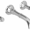 Newport Brass 3-2411/15 3-2411 Double Handle Wall Mounted Bathroom Faucet With Metal Lever, Polished Nickel