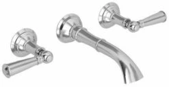 Newport Brass 3-2411/15 3-2411 Double Handle Wall Mounted Bathroom Faucet With Metal Lever, Polished Nickel