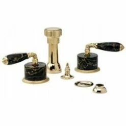 Phylrich K4338C/024 K4338C_024 - Valencia Four Hole Bidet Set W/Vertical Spray Black Marble Lever Handles