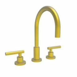 Newport Brass 990L/24S East Linear Double Handle Widespread Lavatory Faucet With Metal Lever Handles (L, Satin Gold