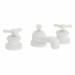 Newport Brass 1600/52 1600 Miro Double Handle Widespread Lavatory Faucet With Metal Spok, Matte White