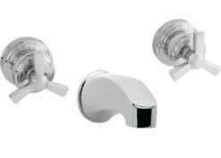 Newport Brass 3-1605/26 3-1605 Miro Double Handle Tub Faucet Trim With Metal Spoke Handles, Polished Chrome