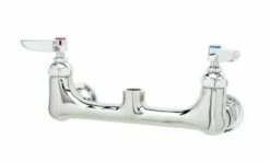 T&S Brass B-0330-LN Wall Mount Double Pantry Rigid Base Faucet With 8-Inch Centers And Less Nozzle