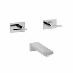 Newport Brass 3-2545/15S 3-2545 Metro Double Handle Wall-Mounted Tub Faucet With Metal Leve, Satin Nickel