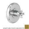 Newport Brass 3-2404TR/24S 3/4" Aylesbury Round Thermostatic Trim Plate With Handle In Satin Gold - PVD (Rough-In Valve Sold Separately)