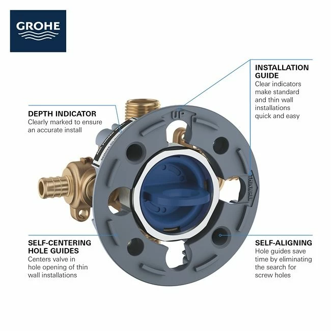 Grohe 35111000 Grohsafe 3.0 Pressure Balance Rough-In Valve 10 Grohe 35111000 Grohsafe 3.0 Pressure Balance Rough-In Valve - Image 8