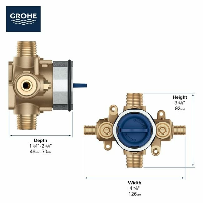 Grohe 35111000 Grohsafe 3.0 Pressure Balance Rough-In Valve 12 Grohe 35111000 Grohsafe 3.0 Pressure Balance Rough-In Valve - Image 10