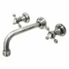 Harrington Brass Works 35-777T-20-014 Monterey Cross Wall Mount Lavatory Trim Faucet Drain Not Included In Polished Nickel