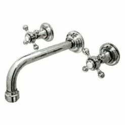 Harrington Brass Works 35-777T-20-014 Monterey Cross Wall Mount Lavatory Trim Faucet Drain Not Included In Polished Nickel