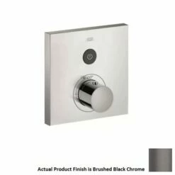 Hansgrohe 36714341 Shower Select Square Thermostatic 1-Function Trim In Brushed Black Chrome