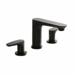 Lacava 4103-44 Flou Deck-Mount Three-Holes Faucet With Two Lever Handles In Matte Black