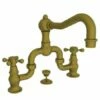 Newport Brass 930B/06 930B Chesterfield Double Handle Widespread Lavatory Faucet With Me, Antique Brass