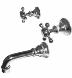 Newport Brass 3-1765/26 3-1765 Victoria Double Handle Tub Faucet Trim With Metal Cross Han, Polished Chrome